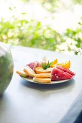 fruit platter on the table