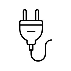 Obraz premium Electrical plug with cord in minimalist black line art style 