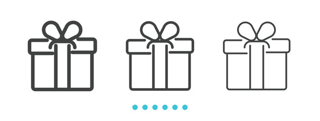  Outline Gift Box icon. Thin line icon vector