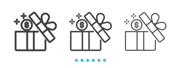  Outline Gift Box icon. Thin line icon vector