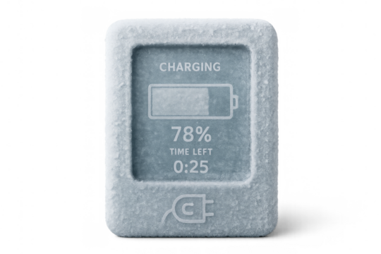 Frozen battery charging at cold extreme temperature