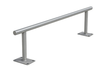 Metal grind rail for skateboarding with transparent background