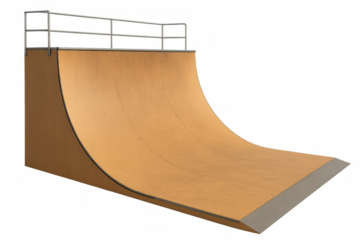 Wooden skate ramp isolated on transparent background