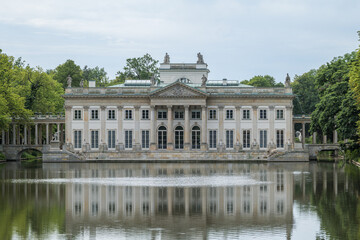 The Royal Łazienki Park in Warsaw. The Palace on the Isle. The Baroque Garden Pavilion. The Classicist Palace. The Łazienki Ponds. Beautiful Architecture. Poland