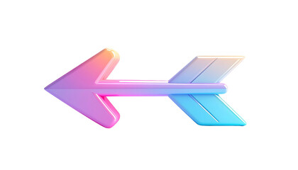 A stylized double-headed arrow, pastel gradient, glossy 3D effect, pointing left and right
