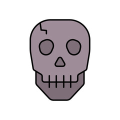  Skull Skeleton Lineal Color Icon: Anatomy and Death