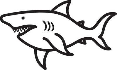 Obraz premium Simple Shark Line Art Illustration Vector Image Design Graphic Element