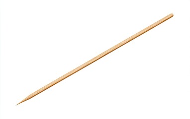 Light beige wooden skewer,  thin and long,  isolated on white