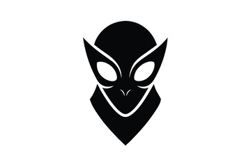 alien head icon silhouette vector illustration