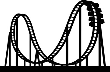 roller coaster silhouette vector illustration