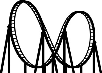 roller coaster silhouette vector illustration
