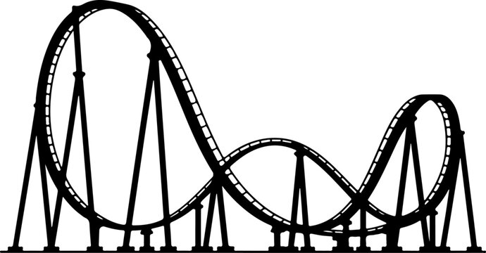 roller coaster silhouette vector illustration