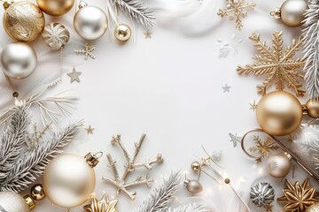 Fototapeta premium Christmas greeting card or invitation design. frame with hand drawn conifers sketch. Vintage background with pine, spruce, cedar, cypress