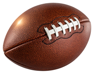 Classic American Football with Stadium Spotlight Glow