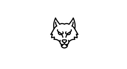 Obraz premium Flat vector icon of a werewolf head in minimalist style 