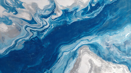 Obraz premium Abstract blue and white fluid art with swirling patterns