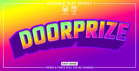 Editable graphic text doorprize style