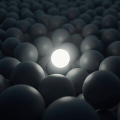 Bright Sphere Among Dark Surrounding Spheres