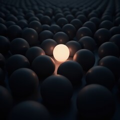 Single Light Sphere in Dark Surrounding