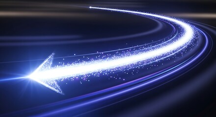 Glowing Arrow Trail Abstract Light Speed.