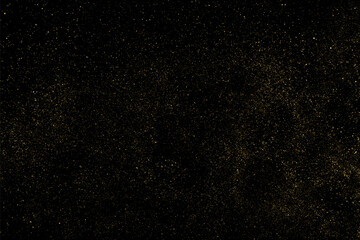 Gold Glitter Texture on Black Background