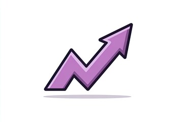 Purple upward trending graph icon