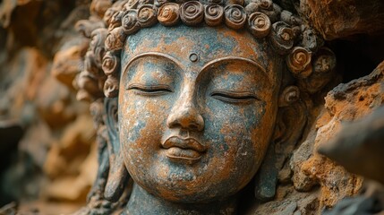 Buddha Statue in a Cave