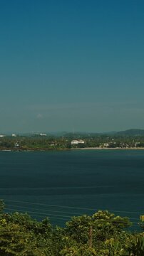 Galle cityscape, Sri Lanka. Laccadive sea and horizon view coast near city. Insee Cement - Galle Cement Works, Beach of Bonavista and hotels
