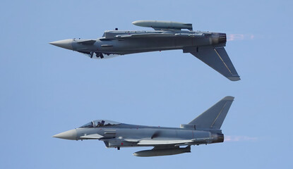 eurofighter typhoon jet fighters in formation