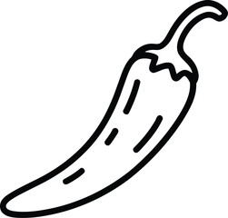 Fototapeta premium Simple outline drawing of a spicy chili pepper
