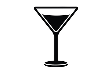 cocktail glass icon silhouette vector illustration