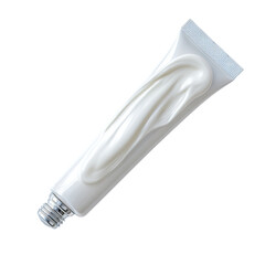 White cosmetic tube, cream oozing out