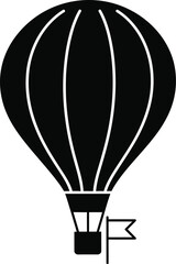 Fototapeta premium Whimsical hot air balloon with a small flag soaring through the sky