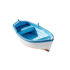 Light blue and white rowboat,  isolated