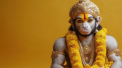 Obraz premium Hindu God Lord Hanuman Statue for Devotion and Worship.