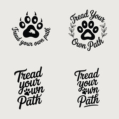 Paw print text design typography graphic design