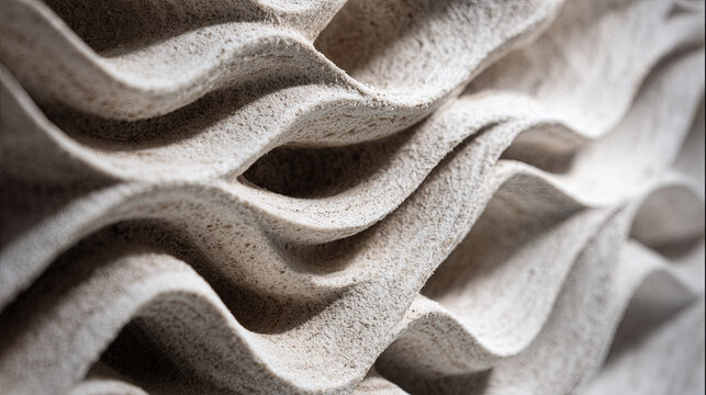 Parametric wall displaying complex geometric patterns, revealing precision and complexity of advanced 3d printing technology with intricate surface textures