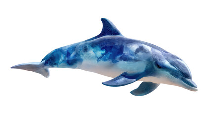 Graceful Dolphin in Action: A vivid portrayal of a magnificent dolphin gliding through the ocean with grace, showcasing its sleek form and radiant skin in this marine spectacle.
