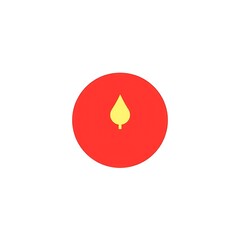 Red circle yellow leaf design element vector illustration graphic art symbol icon logo