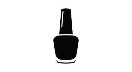 Simple black nail polish bottle graphic design a classic beauty silhouette