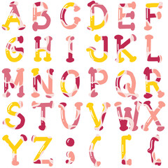 Colorful Artistic Alphabet Letter Set – Creative Decorative Font Design