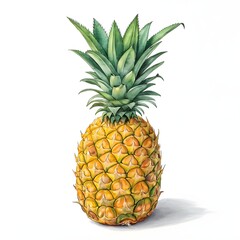 Fototapeta premium Tropical pineapple delight with vibrant colors and crisp detail, perfect for summer promotions or healthy eating campaigns, evoking joy and freshness