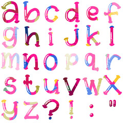 Colorful Artistic Alphabet Letter Set – Creative Decorative Font Design