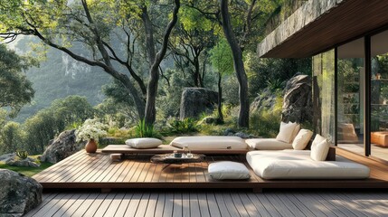 Nature-inspired outside living area