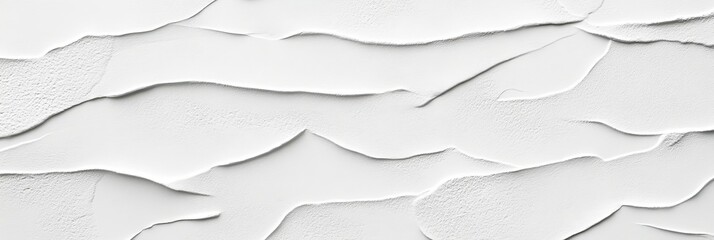 Fototapeta premium Abstract Rough White Plaster Wall Texture Background Featuring Uneven Ridges and Grooves Surface