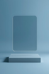Modern Minimalist Display with Transparent Object