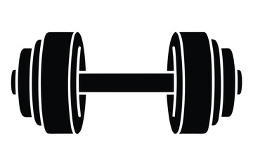 gym dumbbell icon silhouette vector illustration