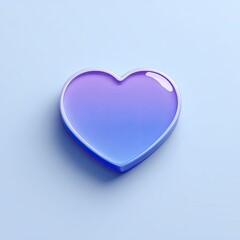 3D rendered heart, light-purple to blue gradient