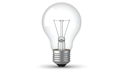 Clear glass bulb, metal base, emits light