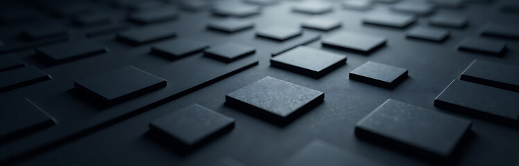 abstract squares pattern dark grey background lit soft diffused light top left creating subtle offset